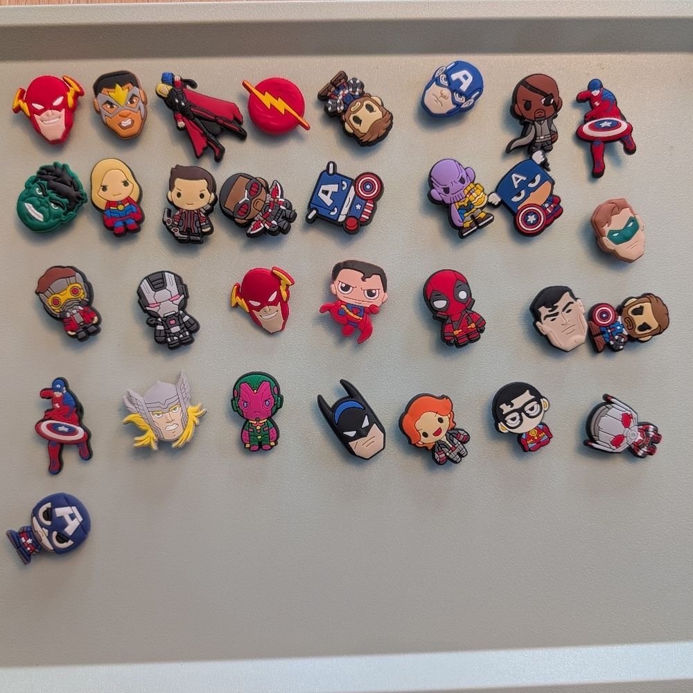 Random Bulk Mixed Lot 31 Pieces Superhero Inspired Croc Shoe Charm